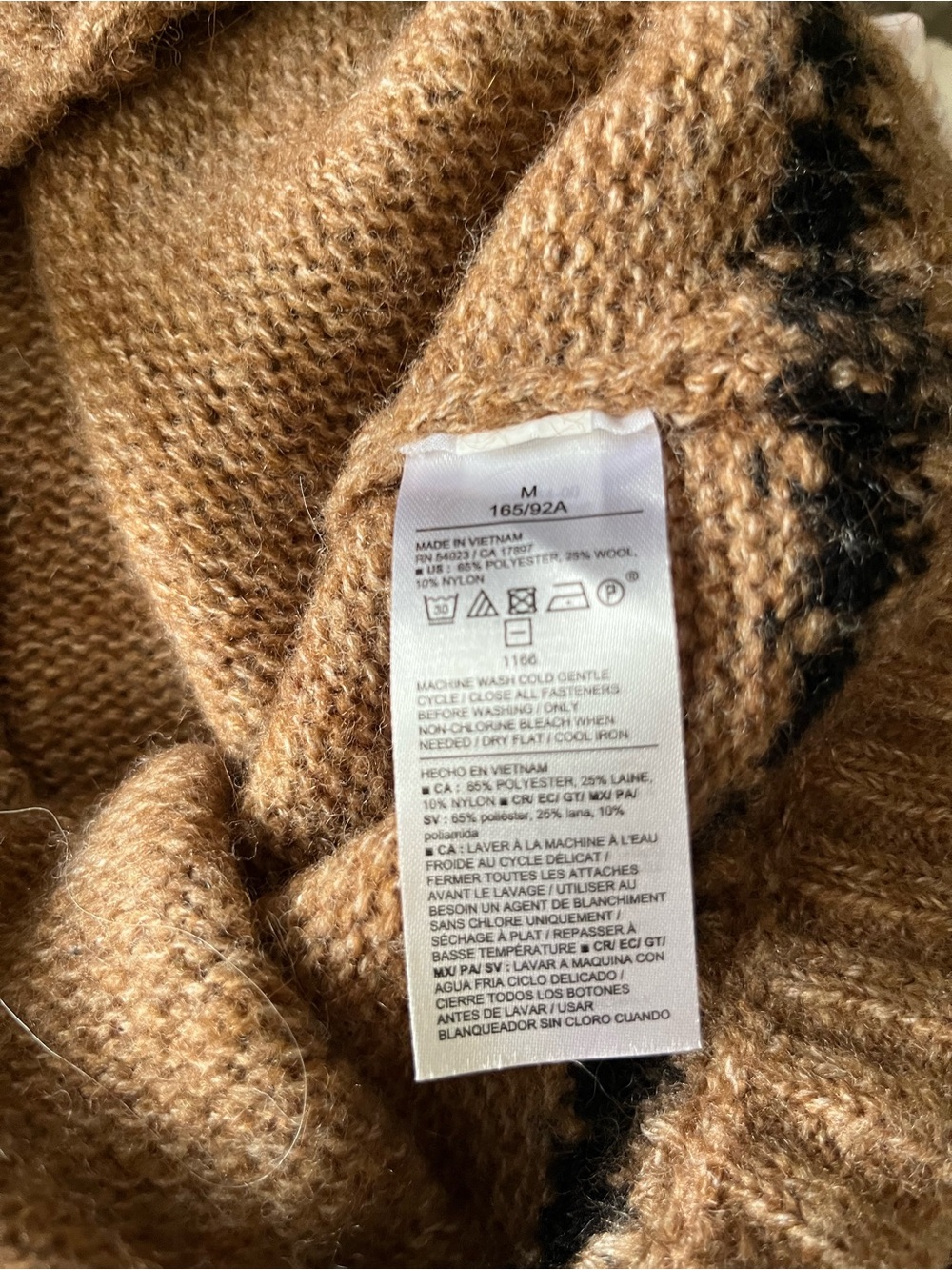 NWT Old Navy Brown Wool Blend Horse Graphic Cardigan Size Medium - Picture 11 of 11